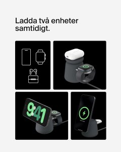 Ładowarka Belkin Ładowarka 2w1, magnetyczna Qi2 15W, do iPhone, AppleWatch, AirPods, grafitowa 3