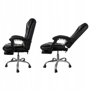 Krzesło biurowe Malatec Fotel biurowy z podnóżkiem- czarny 26195 16