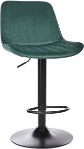 Zestaw 2 krzeseł barowych DUBROVNIK Welur Obrotowy Szmaragdowy 4