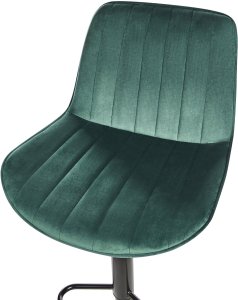 Zestaw 2 krzeseł barowych DUBROVNIK Welur Obrotowy Szmaragdowy 7