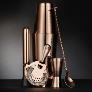 Zestaw barmański w tubie shaker jigger sitko muddler łyżka - miedziany Bar Up 6