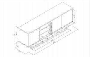 Szafka RTV 150cm Loft ONE FURNITURE - Laminat Dębowy 8
