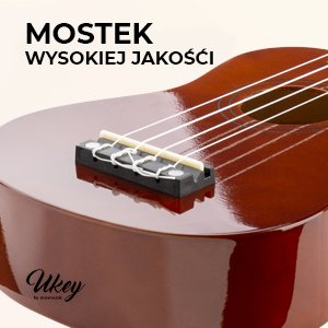 Zestaw: Ukulele sopranowe Max UKEY brązowe+ tuner dwie kostki struny pokrowiec one size 19