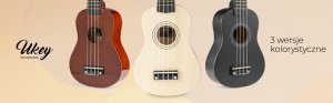 Zestaw: Ukulele sopranowe Max UKEY brązowe+ tuner dwie kostki struny pokrowiec one size 20