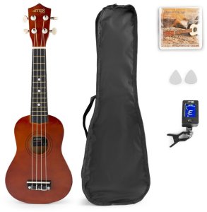 Zestaw: Ukulele sopranowe Max UKEY brązowe+ tuner dwie kostki struny pokrowiec one size 2