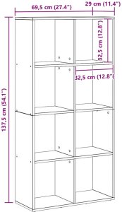 vidaXL Szafka na książki Czarny dąb 69,5 x 29 x 137,5 cm 10