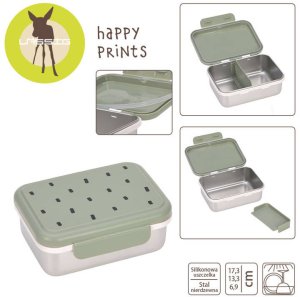 Lassig Lunchbox ze stali nierdzewnej Happy Prints oliwkowy 3