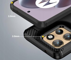 Etui do Motorola Moto Edge 50 Neo 5G Pancerne Carbon CASE + Szkło 9H 5