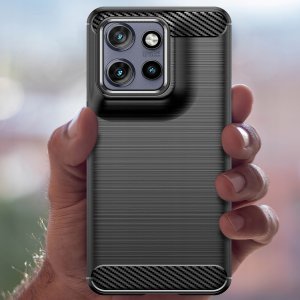 Etui do Motorola Moto Edge 50 Neo 5G Pancerne Carbon CASE + Szkło 9H 6