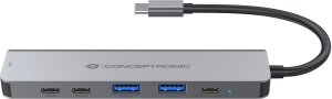 CONCEPTRONIC 6-1 Dock USB-C->HDMI,2xUSB-A,3xUSB-C,+ 25cm gr 4