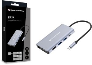 CONCEPTRONIC 10-1 Dock USB-C->HDMI,2xUSB-A,GbE,+ 25cm gr 2