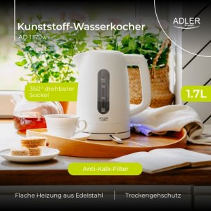 Czajnik elektryczny 1,7 L | STRIX | Płaska grzałka | Automatyczne wyłączanie | biały 15