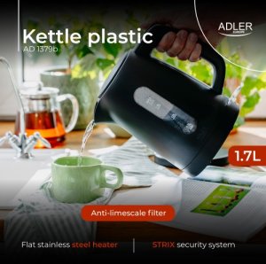 Czajnik elektryczny 1,7 L | STRIX | Płaska grzałka | Automatyczne wyłączanie | czarny 15
