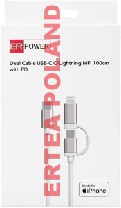 Kabel USB USB-C - Lightning 1 m Biały (ERPW2CL100-WH) 3