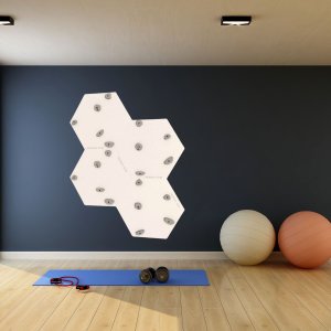 Ścianka wspinaczkowa sześciokątna 4x szara płyta + 20 kolorowych uchwytów 19