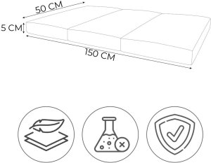 Materac gimnastyczny KIDS 150x50x5 cm 3-częściowy składany szary 3