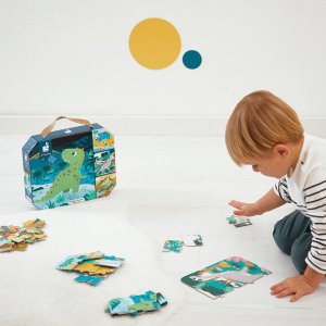 Janod Puzzle progresywne w walizce Dinozaury 4 układanki  6, 9, 12 i 16 elementów 2+, Made in France (stary indeks: J02657) 5