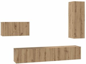 vidaXL Zestaw szafek RTV 4 pcs dąb artisan 30.5 x 30 x 90 cm 2