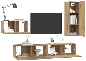 vidaXL Zestaw szafek RTV 4 pcs dąb artisan 30.5 x 30 x 90 cm 3