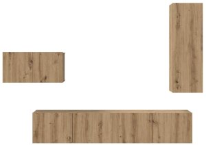 vidaXL Zestaw szafek RTV 4 pcs dąb artisan 30.5 x 30 x 90 cm 8
