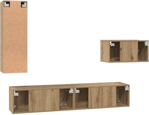 vidaXL Zestaw szafek RTV 4 pcs dąb artisan 30.5 x 30 x 90 cm 10