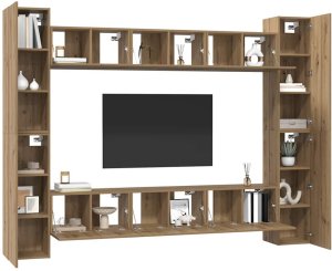 vidaXL Zestaw szafek RTV 10 pcs dąb artisan 30.5 x 30 x 90 cm 3