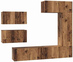 vidaXL Zestaw szafek RTV z półką Inny 6 pcs Stare drewno 30.5 x 30 x 90 cm (3393246) 2