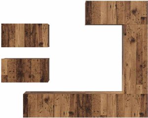 vidaXL Zestaw szafek RTV z półką Inny 6 pcs Stare drewno 30.5 x 30 x 90 cm (3393246) 8