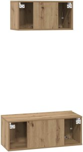 vidaXL Zestaw szafek RTV z półką 2 pcs dąb artisan 80 x 30 x 30 cm 9