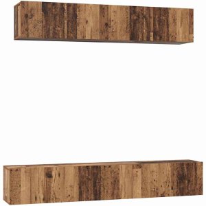 vidaXL Zestaw szafek RTV z półką 5 pcs Stare drewno Standardowe Średni 2