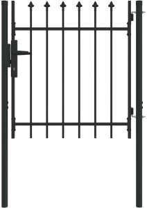 vidaXL Brama ogrodzeniowa Szary 100 x 100 cm Stal Pokryta Proskiem 2