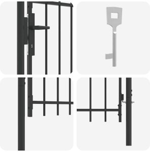 vidaXL Brama ogrodzeniowa Szary 100 x 100 cm Stal Pokryta Proskiem 4