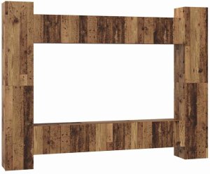 vidaXL Zestaw szafek RTV 10 pcs Stare drewno 30.5 x 30 x 90 cm 2