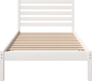 vidaXL Ramka łóżka Z zagłówkiem Biały 80 x 200 cm Lite drewno sosnowe 5
