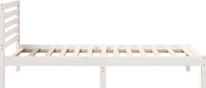 vidaXL Ramka łóżka Z zagłówkiem Biały 80 x 200 cm Lite drewno sosnowe 6