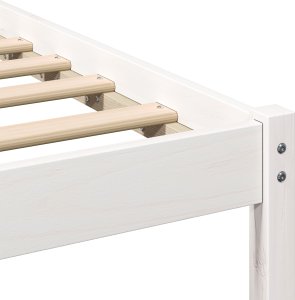 vidaXL Ramka łóżka Z zagłówkiem Biały 120 x 200 cm Lite drewno sosnowe 4