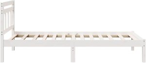 vidaXL Ramka łóżka Biały 90 x 190 cm Lite drewno sosnowe 7