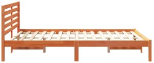 vidaXL Ramka łóżka Woskowy brąz 140 x 220 cm Lite drewno sosnowe 7