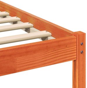 vidaXL Ramka łóżka Woskowy brąz 140 x 220 cm Lite drewno sosnowe 9