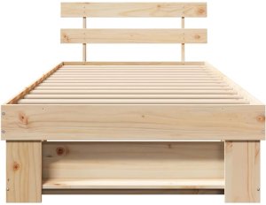 vidaXL Ramka łóżka Brązowy 100 x 200 cm Lite drewno sosnowe 6