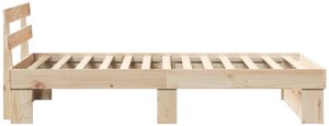 vidaXL Ramka łóżka Brązowy 100 x 200 cm Lite drewno sosnowe 7