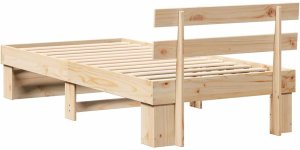 vidaXL Ramka łóżka Brązowy 100 x 200 cm Lite drewno sosnowe 8