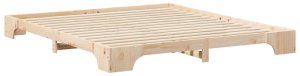 vidaXL Stelaż łóżkowy Brązowy 200 x 210 cm Lite drewno sosnowe 2