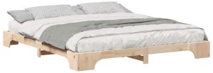 vidaXL Stelaż łóżkowy Brązowy 200 x 210 cm Lite drewno sosnowe 3
