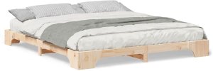 vidaXL Stelaż łóżkowy Brązowy 200 x 210 cm Lite drewno sosnowe 4