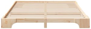 vidaXL Stelaż łóżkowy Brązowy 200 x 210 cm Lite drewno sosnowe 6