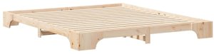 vidaXL Stelaż łóżkowy Brązowy 200 x 210 cm Lite drewno sosnowe 8