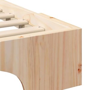 vidaXL Stelaż łóżkowy Brązowy 200 x 210 cm Lite drewno sosnowe 9