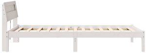 vidaXL Ramka Łóżka z Zagłówkiem i LED - Biała 100x200 cm, Lite Drewno Sosnowe 6