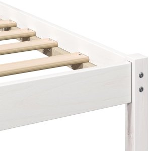 vidaXL Ramka Łóżka z Zagłówkiem i LED - Biała 100x200 cm, Lite Drewno Sosnowe 8